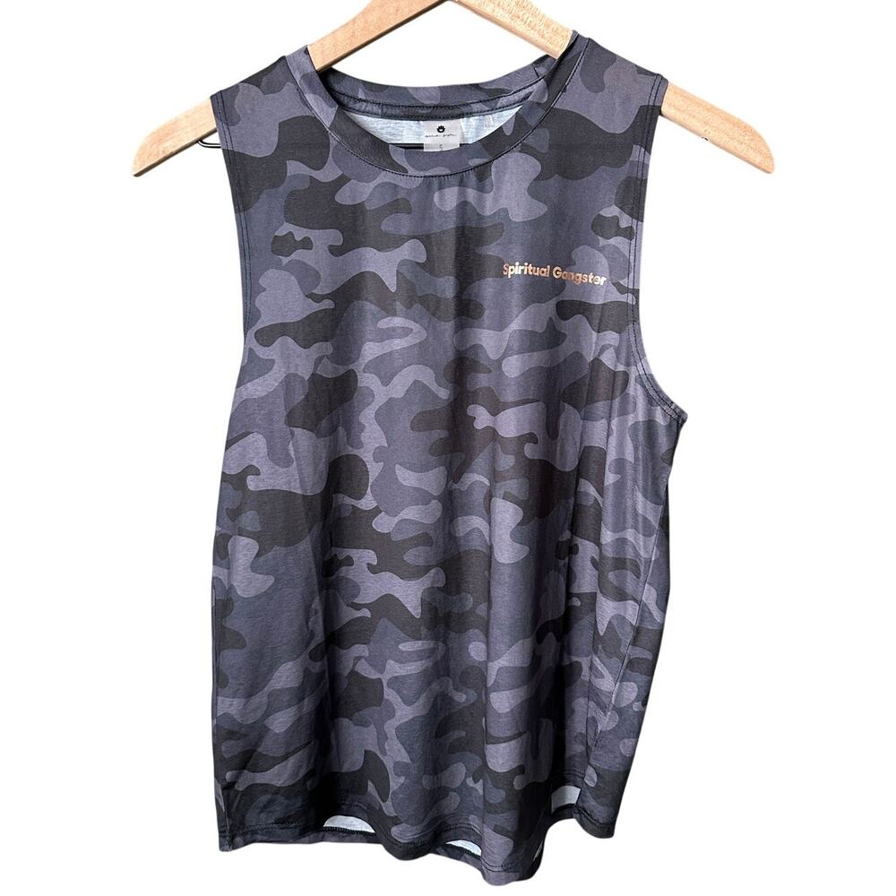 Spiritual Gangster Camo Gold Foil Tank Top Small